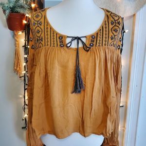 Gimmicks by BKE bohemian long sleeve shirt SZ L (a1)